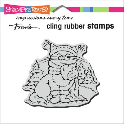 STAMPENDOUS Cling Rubber Stamp Scarf KTTY