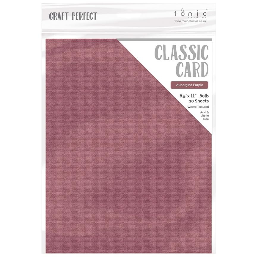 Craft Perfect Weave Textured Classic Card 8.5"X11" 10/Pkg-Aubergine Purple