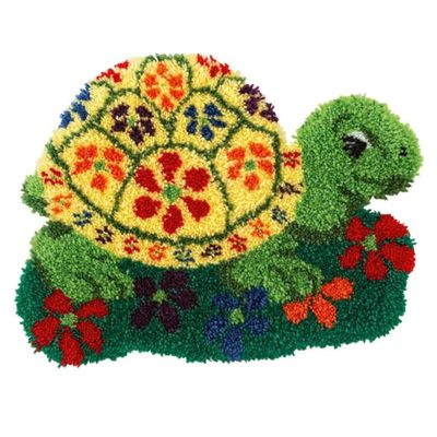 Latch Hook Kit for Adults Beginners Turtle DIY Rug Making Kits with Color Preprinted Canvas, Crafts Needlework Arts for Home Decoration Festival Gift 20X15inch