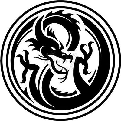 Roseville Decals Tribal Dragon Vinyl Decal Sticker for Home Office Decor Vehicle Window Sign Size- [12 inch] / [30 cm] Tall and Color- Matte White
