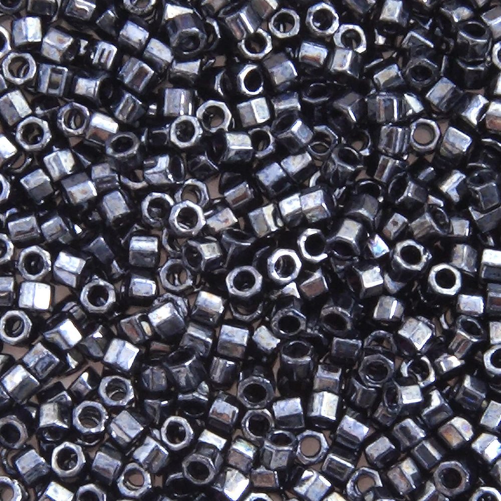 Miyuki Delica 11/0 Cut - Gunmetal 250Gms Bulk Bag of Japanese Glass Beads