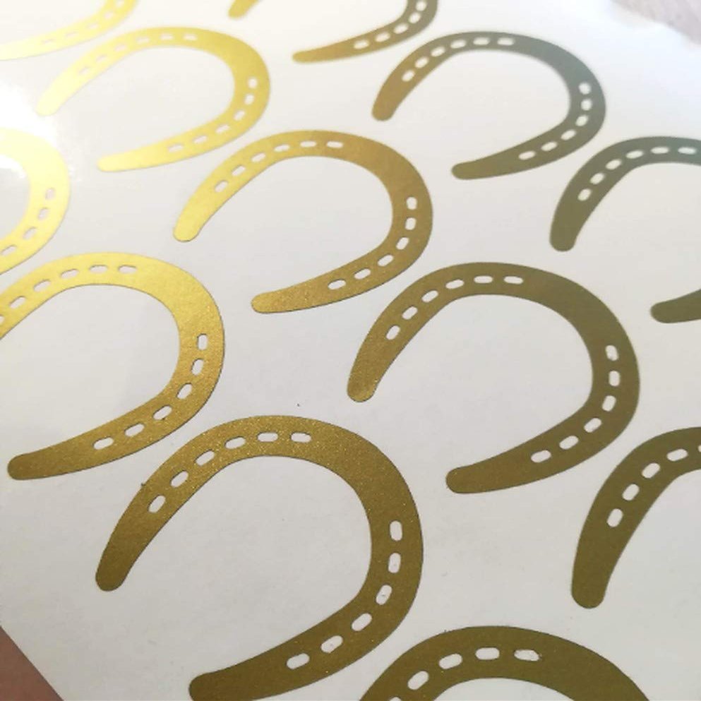 30 Horseshoe Stickers, Lucky Horseshoe Decal, Baby Nursery Wall Decal, Horseshoe Decor, Peel And Stick Invitation Seals, Removable Wallpaper