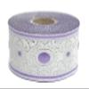 11 Yard Spool 1.37 inches Wide Lilac White Authentic Jacquard Ribbon Woven Embroidered Sewing Trim Decorative Fabric 35805 view 1