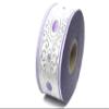 11 Yard Spool 1.37 inches Wide Lilac White Authentic Jacquard Ribbon Woven Embroidered Sewing Trim Decorative Fabric 35805 view 2