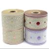 11 Yard Spool 1.37 inches Wide Lilac White Authentic Jacquard Ribbon Woven Embroidered Sewing Trim Decorative Fabric 35805 view 4