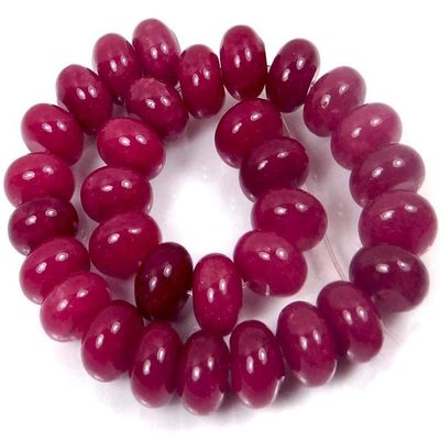 10x6mm Ruby Red Jade Rondelle Beads (30) from D&J