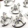10 Antique Silver Pewter Rocking Horse Charms 20 x22mm from D&J view 1