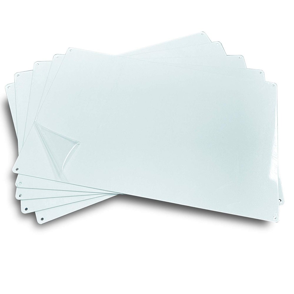 Ebamaz Aluminum Metal Signs Sublimation Blanks 200X300X0.65mm Nameplates for Heat Transfer Press UV Print 4 Drilled Holes 5PCS (Pearl White)