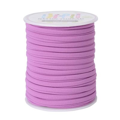 Elecrelive 65.62Feet/Roll Nylon Braided Elastic Cord 1/5 inch Flat Width Stretchy Elastic Band Beading String for DIY Headband Earloop Making Sewing and Crafting, MediumOrchid