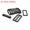 HSDOUBLE 1 set Plastic Slider Adjustable Rectangle Ring Belt Loop Curved Side Release Buckles (For 50mm Webbing) view 2