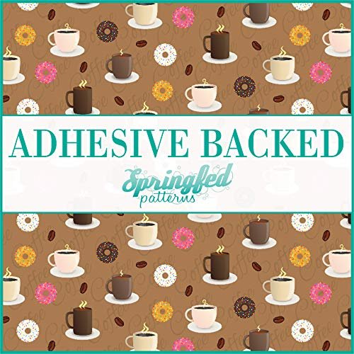 Coffee & Donuts Pattern #1 Craft Vinyl 12"x12" Coffee Cups Sheet for Vinyl Cutters