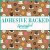 Coffee & Donuts Pattern #1 Craft Vinyl 12"x12" Coffee Cups Sheet for Vinyl Cutters view 1