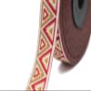 11 Yard Spool 0.62 inches Wide Red Milk Brown Chevron Jacquard Ribbon Medieval Trim Woven Trimming Retro Fabric Offset Tape Home Decoration Embellishment 16915 view 3