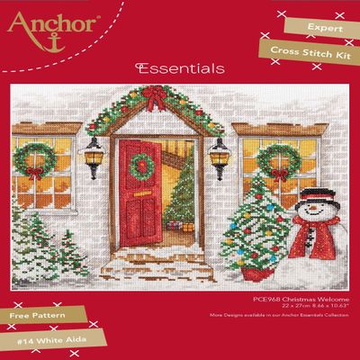 Anchor Counted Cross Stitch kit Christmas Welcome, 22x27cm, DIY