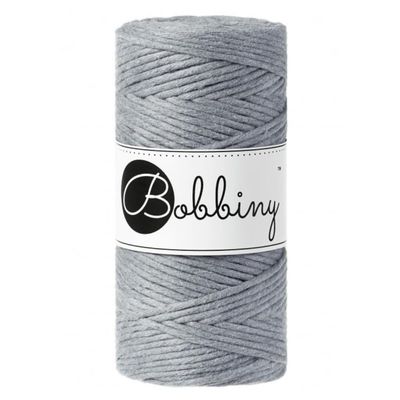 Bobbiny Regular 3mm Single Ply Macrame Cord (Steel) 108yds/330ft (100% Recycled Cotton)