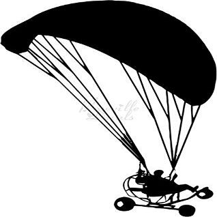 Roseville Decals Powered Paragliding Paraglider Paramotor Vinyl Decal Sticker for Home Office Decor Vehicle Window Sign Size- [20 inch] / [50 cm] Tall and Color- Gloss Black
