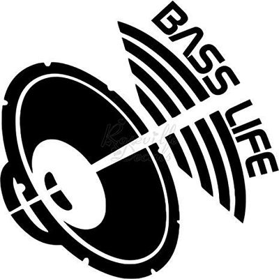 Roseville Decals JDM Bass Life Subwoofer Music Vinyl Decal Sticker for Home Office Decor Vehicle Window Sign Size- [6 inch] / [15 cm] Tall and Color- Gloss Black