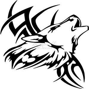 Roseville Decals Tribal Wolf Howling Vinyl Decal Sticker for Home Office Decor Vehicle Window Sign Size- [20 inch] / [50 cm] Tall and Color- Matte White