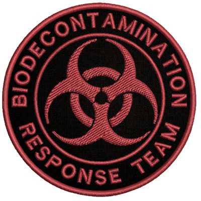 Bio-Decontamination Response Team - Biohazard Symbol Outbreak 19 Theme - Vacation Souvenir Embroidered Premium 3.5" Patch Iron On or Sew On Biker Emblem Decorative Outdoor Indoor Gear Appliques