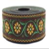 11 Yard Spool 1.37" Brown and Orange Daisy Blossom Jacquard Ribbon Trim Woven Border Embroidery Lace Tape DIY Craft Accessories Embellishment 35938 V4 view 1
