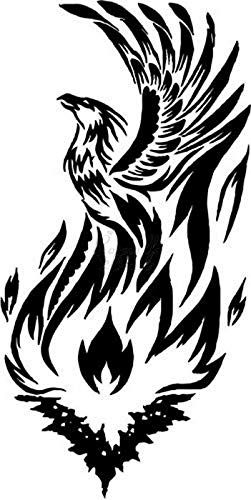 Roseville Decals Phoenix Bird Rising Fire Vinyl Decal Sticker for Home Office Decor Vehicle Window Sign Size- [6 inch] / [15 cm] Tall and Color- Gloss Black