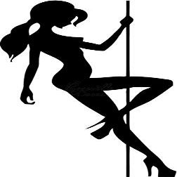 Roseville Decals Sexy Pole Dancer Stripper Vinyl Decal Sticker for Home Office Decor Vehicle Window Sign Size- [20 inch] / [50 cm] Tall and Color- Gloss White