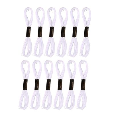 Flybloom Cross Stitch Threads, Cotton Embroidery Floss for Knitting Cross Stitch Craft Supply(White)