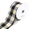 Homeford Buffalo Gingham Wired Edge Christmas Ribbon, Cream/Black, 2-1/2-Inch, 10-Yard view 1