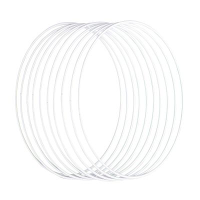 Rayher Metal Rings Coated 20 cm Diameter Box of 10 White, std