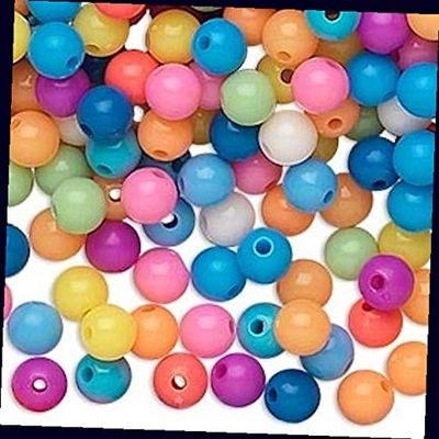1,116 Acrylic Round 6mm Beads for Jewelry Making Bracelets, Necklaces/Opaque Summer Color Mix Supplies for DIY Crafts Beadwork