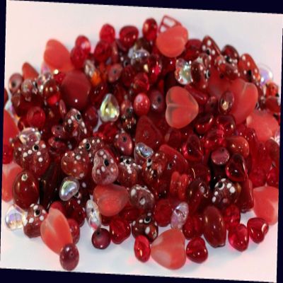 Fabulous Red Plus Glass Czech Lampwork & More Beads for Jewelry Making Bracelets, Necklaces Mixed Shapes & Sizes Supplies for DIY Crafts Beadwork