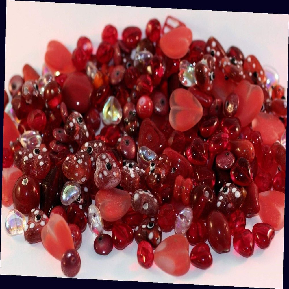 Fabulous Red Plus Glass Czech Lampwork & More Beads for Jewelry Making Bracelets, Necklaces Mixed Shapes & Sizes Supplies for DIY Crafts Beadwork