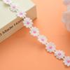 XZEN 15 Yards Daisy Flower Trim Embroidered Lace Ribbon Flower Applique for DIY Crafts Sewing Scrapbook Decor (Pink) view 2