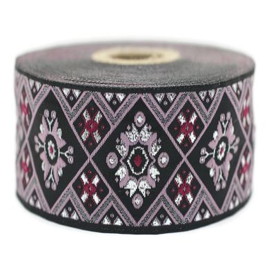 11 Yard Spool 1.37 inches Wide Poudre Geometric Ribbon Geometric Jacquard Trim Craft Supplies Vintage Trim Jacquard Ribbon 35975