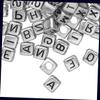 100 Silver Acrylic 4 Sided Alphabet 6x6mm Square Cube Beads for Jewelry Making Bracelets, Necklaces Supplies for DIY Crafts Beadwork view 1