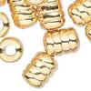 100 Gold Plated Brass 5x4mm Ribbed Corrugated Tube Beads for Jewelry Making Bracelets, Necklaces Supplies for DIY Crafts Beadwork view 2