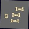 2 Antiqued Gold Plated Pewter 3D Dog Bone Beads for Jewelry Making Bracelets, Necklaces / 13x5.5mm Supplies for DIY Crafts Beadwork view 1