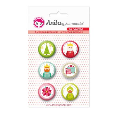 Anita and Su Mundo Collection on Christmas Stickers Scrapbooking, Other, Multicoloured, 25 mm Diameter