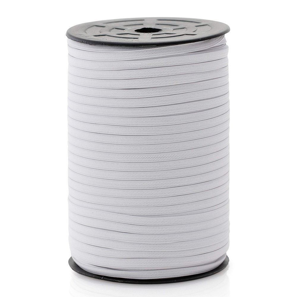Beyond Trim Elastic Band String - Knit Stretch Band Cord for Sewing Craft DIY Mask Knit WHT 3/8" 144YD
