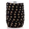 Beyond Trim Eyelet Twill Tape - 100% Cotton 1 Inch Nickel Metal Grommet Race Up Sewing Crafts DIY Black/Gold 50 Yards view 1