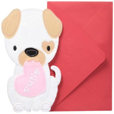 Hallmark Valentine's Day Dog w/ Heart Card