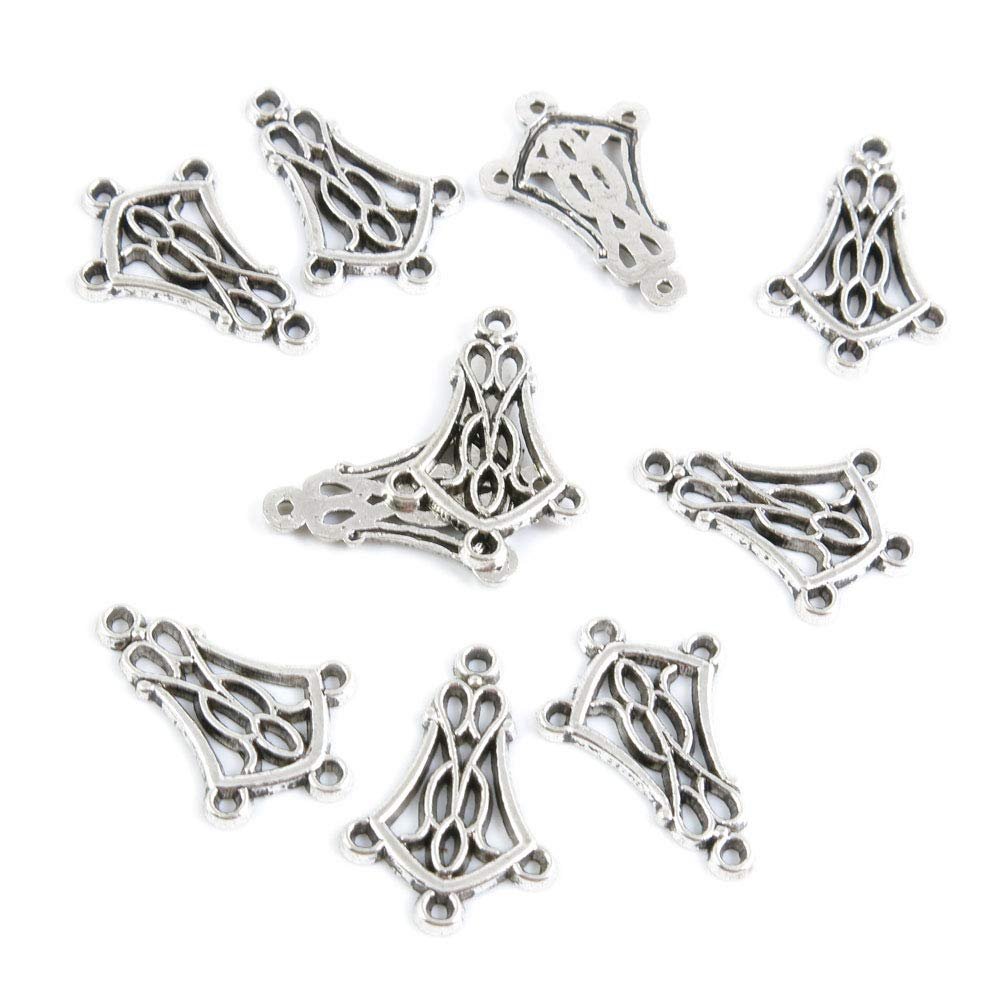 160 PCS Antique Silver Plated Jewelry Making Charms Supplies Crafting A7PY5D Ear Drop Connector End Separator Bars