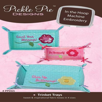 Trinket Trays Design Set in The Hoop Machine Embroidery CD by Pickle Pie Designs