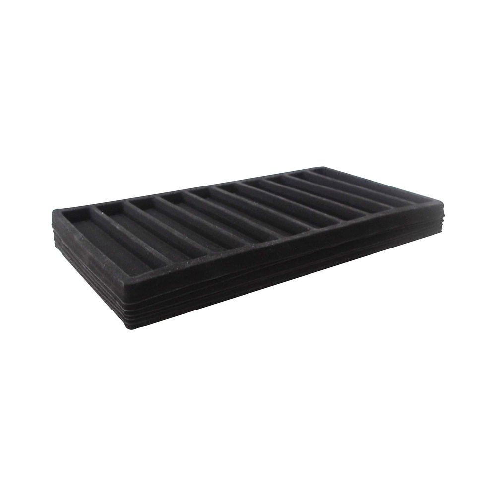N'icePackaging - 10 Slot (1 3/16" x 6 3/4") Flocked Storage Tray Inserts - for Merchandise Jewelry & Organization