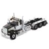 1:50 Scale Western Star 4900 SF Day Cab Tridem Tractor - Open Hood - Detroit Diesel Engine Cab - Black with White Accent - Transport Series | 1:50 Scale Diecast Collectible Model 71066 view 1