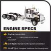 1:50 Scale Western Star 4900 SF Day Cab Tridem Tractor - Open Hood - Detroit Diesel Engine Cab - Black with White Accent - Transport Series | 1:50 Scale Diecast Collectible Model 71066 view 3