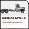 1:50 Scale Western Star 4900 SF Day Cab Tridem Tractor - Open Hood - Detroit Diesel Engine Cab - Black with White Accent - Transport Series | 1:50 Scale Diecast Collectible Model 71066 view 4