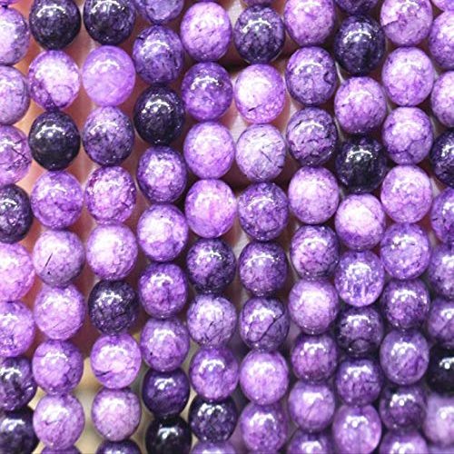 8MM AA Purple Rutilated Quartz Beads,15 inches per Strand,Gemstone Smooth Round Loose Beads Wholesale Supply,DIY Beads