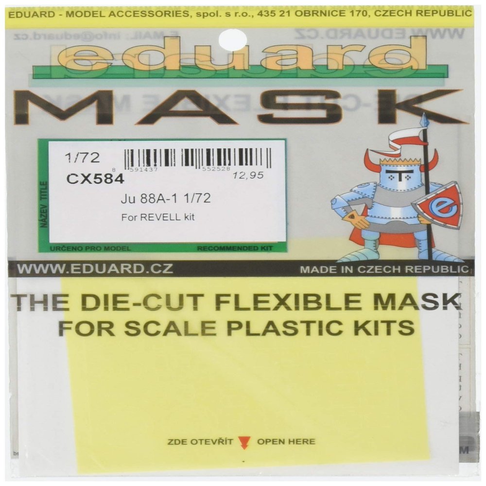 Eduard EDUCX584 1/72 Ju88A-1 Paint Mask Sticker (for Level), Masking Sticker for Plastic Models