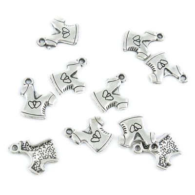 60 PCS Antique Silver Plated Jewelry Making Charms Supplies Crafting O4NH8L Short Shirt